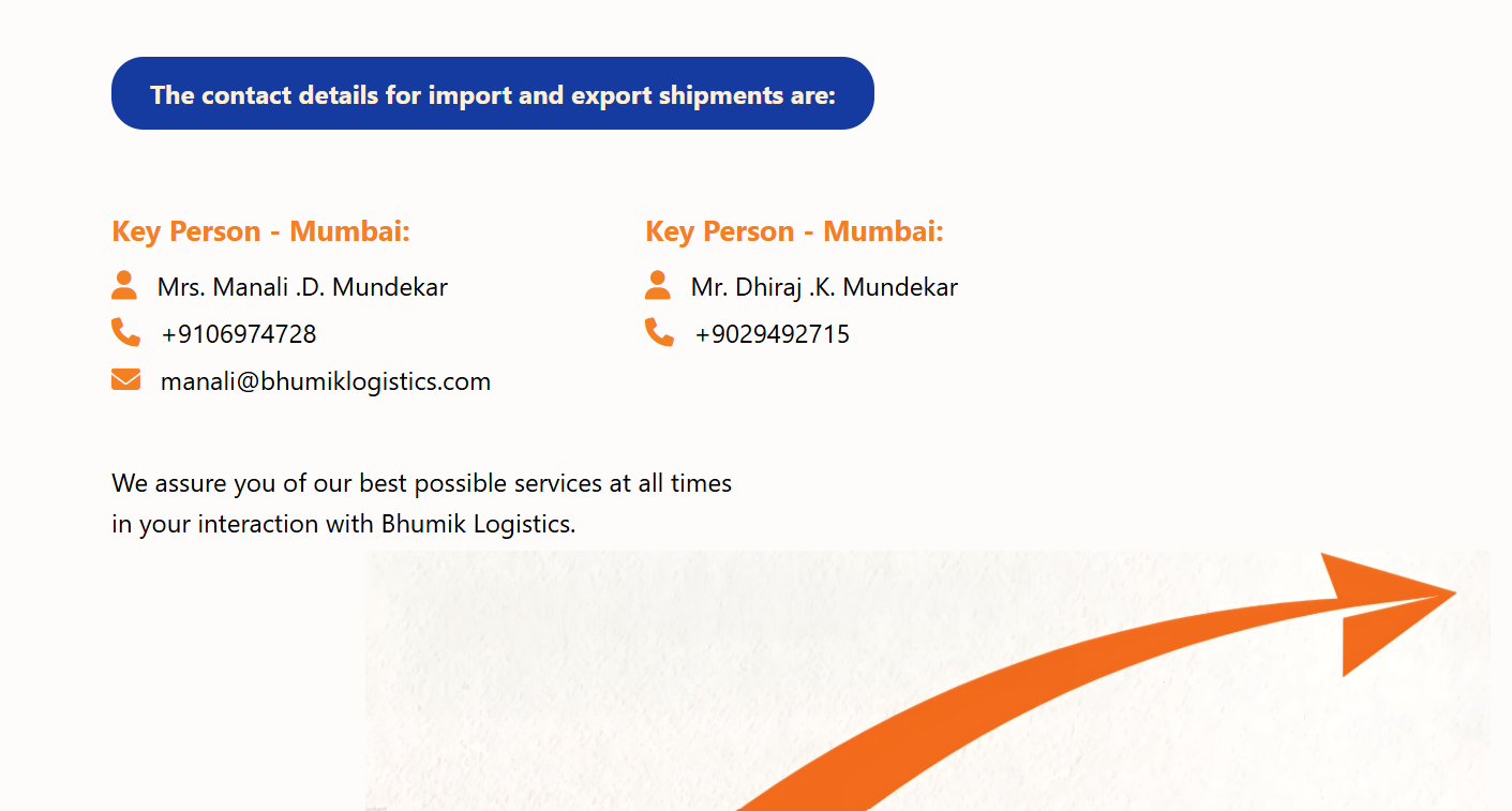 Bhumik Logistics Contact Information
